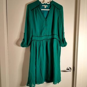 Uttam Boutique Emerald Green Shift Dress UK Size 14 US Size 8/10